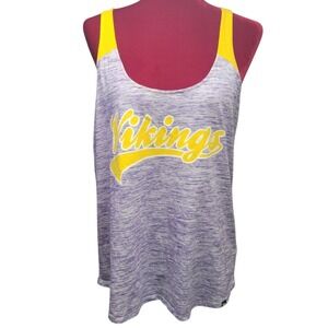 NFL Team Apparel Minnesota Vikings Purple Yellow Space Dye Tank Top Womens 2XL